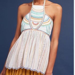 ANTHROPOLOGIE Floreat Itzel embroidered halter